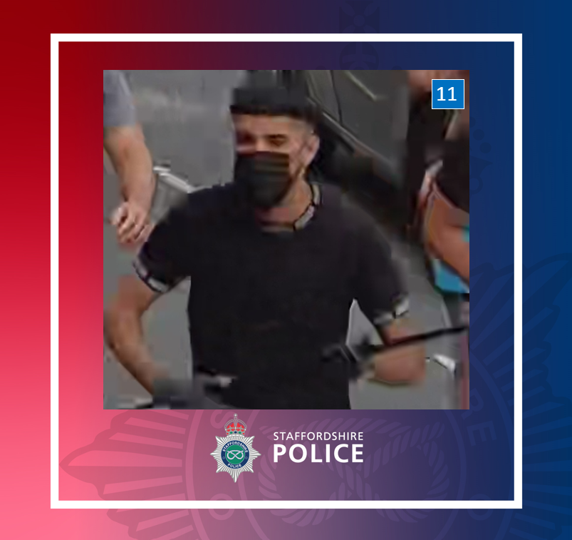 StaffsPolice's tweet photo. Are you able to help us identify these men?

We want to talk to them in connection with the violent disorder in Stoke-on-Trent on 3 August.

If you can help us identify them, please get in touch using the Major Incident Public Portal: https://t.co/4X1GreyBxr https://t.co/kLzZmG2fML