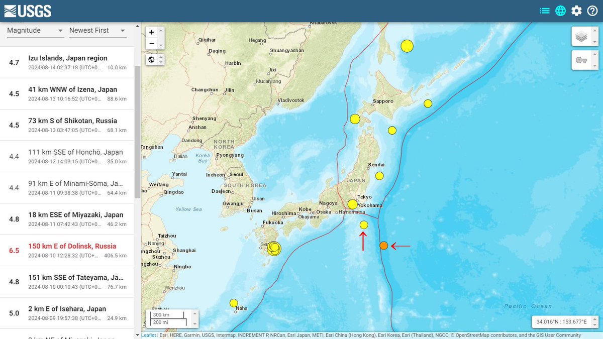 manba36's tweet photo. 南海トラフの地震も気になりますが、矢印のようなフィリピン海プレートの北への押し込みの地震も注意すべきかも。あと太平洋プレート側のアウターライズのような地震も。 https://t.co/cCf38Rh2zk