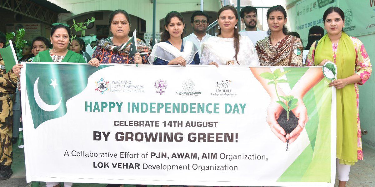 pk_awam's tweet photo. On the occasion of Pakistan’s Independence Day, @PJNPakistan, AWAM Pakistan , Identity, Merge, and Action (AIM), and Lok-Vehar, collectively organized a Climate Rally in Faisalabad which was joined by over 100 youth participants. 
@cpdi_pakistan https://t.co/OBfUaFH4IB
