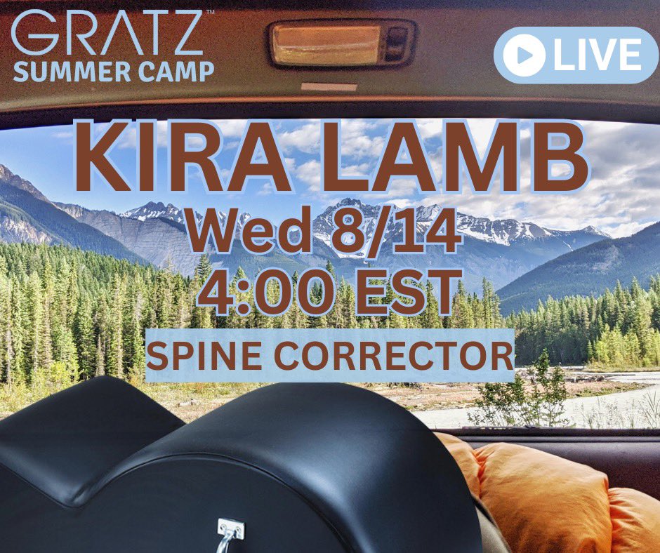 Posted <a href="/withregram/">Repost app</a> • <a href="/gratz_pilates/">Gratz Pilates</a> Gratz Summer Camp TODAY… who’s coming to camp with Kira? Join us LIVE at 4pm EST today on Instagram. Kira we be leading us in a 30 minute spine corrector workout. No registration is necessary. See you on the Gratz Instagram Live