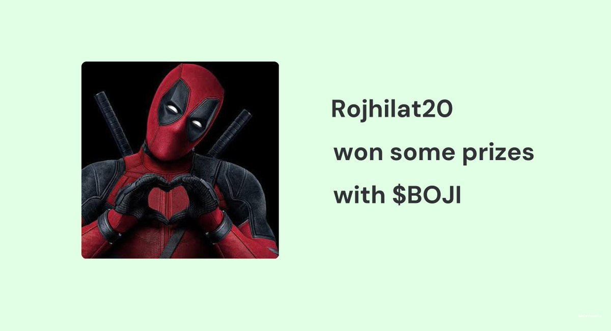 Congrats <a href="/Rojhilat20/">⭕️Mİ</a> for winning 0.5 $SOL as staking prize!

Lets $BOJI $BOJI