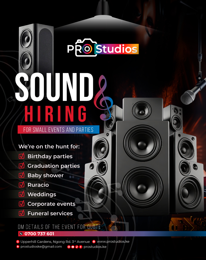 prostudioske's tweet photo. In need of good quality sound for your event?

We have amazing sound hire deals to help you create unforgettable experiences.

Call/WhatsApp 0700737601 for booking and more information

#photooftheday  #sound #THIKASUPERHIGHWAY https://t.co/5eSrj64oqh