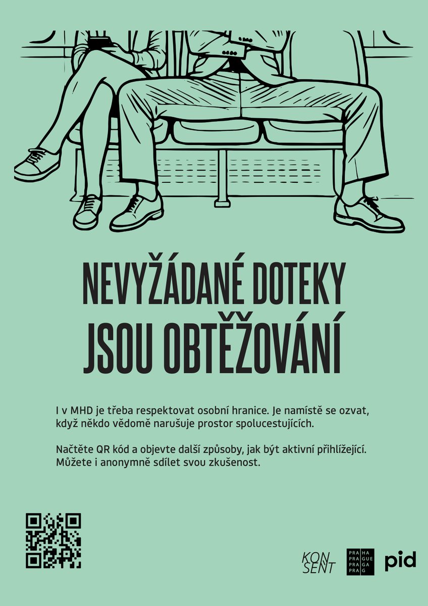 Obtěžování do veřejné dopravy nepatří a nehodláme ho tolerovat! 💪

Proto jsme připravili ve spolupráci s Konsentem, <a href="/PIDoficialni/">PID</a> a <a href="/DPPOficialni/">Dopravní podnik hl. m. Prahy, akciová společnost</a> kampaň, která na to má upozornit.
🧵 (1/4)