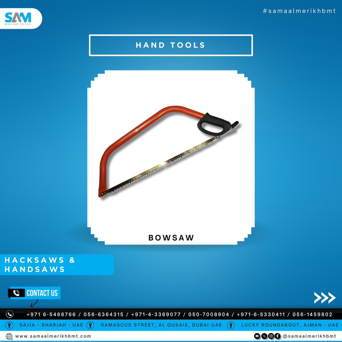 samaalmerikhbmt's tweet image. Get the precision you need with our top-quality hacksaws and handsaws! Ideal for all your cutting tasks, big or small. Stop by our shop and grab yours today! #hacksaws #handsaws #toolupgrade #handtools #shoplocal #cuttingtools #diytools #plumbingproducts #buildingmaterials