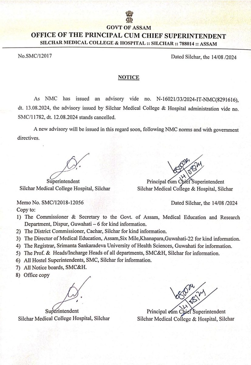 SilcharH's tweet photo. New notification regarding previous advisory. https://t.co/3HDkCxVf6g