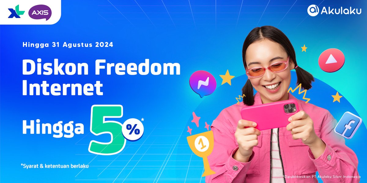 akulakuID's tweet photo. Siapa yang pake XL Axis? Reply dong👇🏻
Jangan sampe ketinggalan DISKON HINGGA 5% Freedom Internet🔥
Cuma di sini >> https://t.co/9OQFlxsoTp
#PromoVirtual #XLAxis #GilaDiskon #PromoSeru #AkulakuIndonesia https://t.co/gfA8NaNyCv