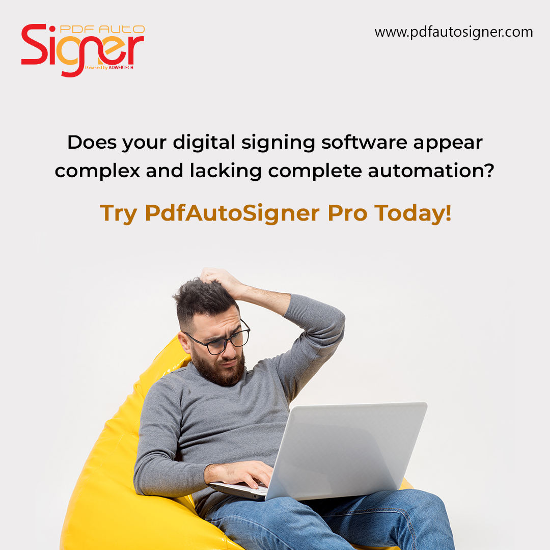 pdfautosigner's tweet image. Do you have a #digitalsigning software that's complicated to use and doesn't offer full automation?

If so, you're not alone.

PdfAutoSigner Pro is here to rescue and it is a different kind of digital signing #software.

#digitalsigning #documentsigning #pdf #automation #bulksign