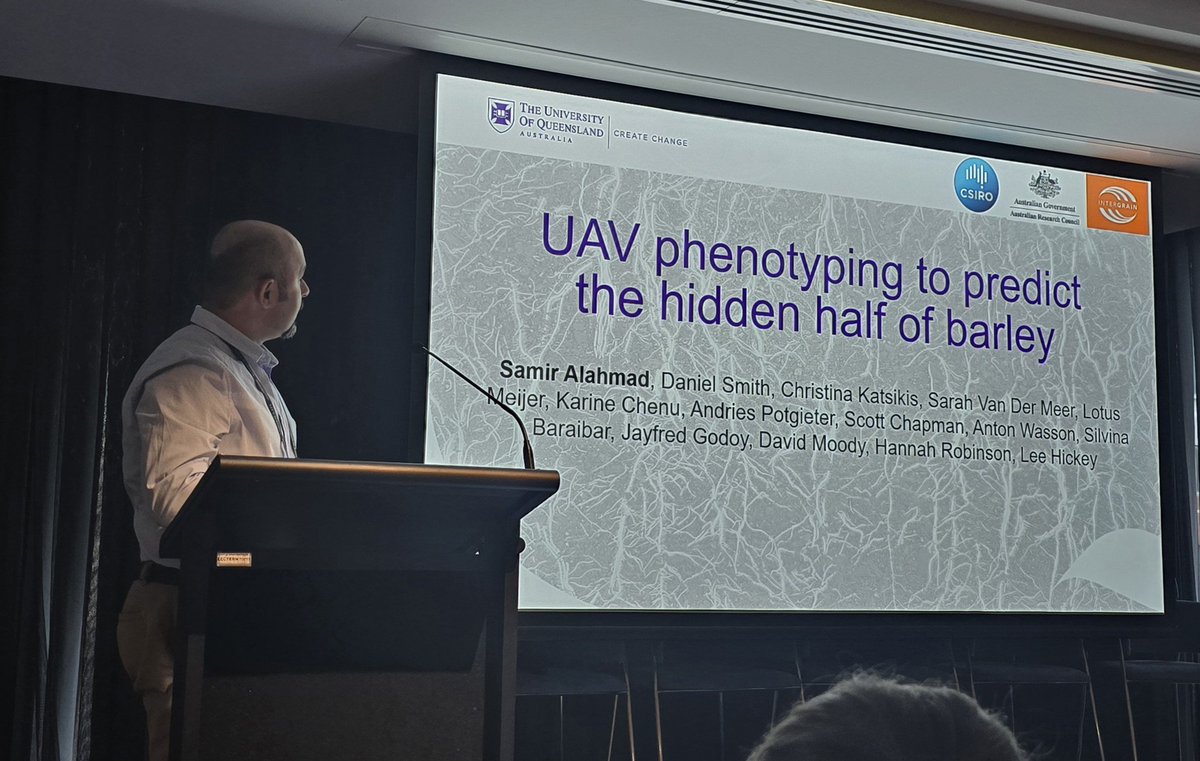 abts2024 (@abts_2024) on Twitter photo Dr Samir Alahmad <a href="/QAAFI/">QLD Alliance for Agriculture & Food Innovation</a> discusses Using drones to predict the hidden half of barley
<a href="/HickeyLab/">Hickey Lab</a> <a href="/arc_gov_au/">Australian Research Council</a> <a href="/UQ_News/">UQ News</a> <a href="/CSIRO/">CSIRO</a> <a href="/InterGrain1/">InterGrain</a> #ABTS2024 #barley Dr Samir Alahmad <a href="/QAAFI/">QLD Alliance for Agriculture & Food Innovation</a> discusses Using drones to predict the hidden half of barley
<a href="/HickeyLab/">Hickey Lab</a> <a href="/arc_gov_au/">Australian Research Council</a> <a href="/UQ_News/">UQ News</a> <a href="/CSIRO/">CSIRO</a> <a href="/InterGrain1/">InterGrain</a> #ABTS2024 #barley