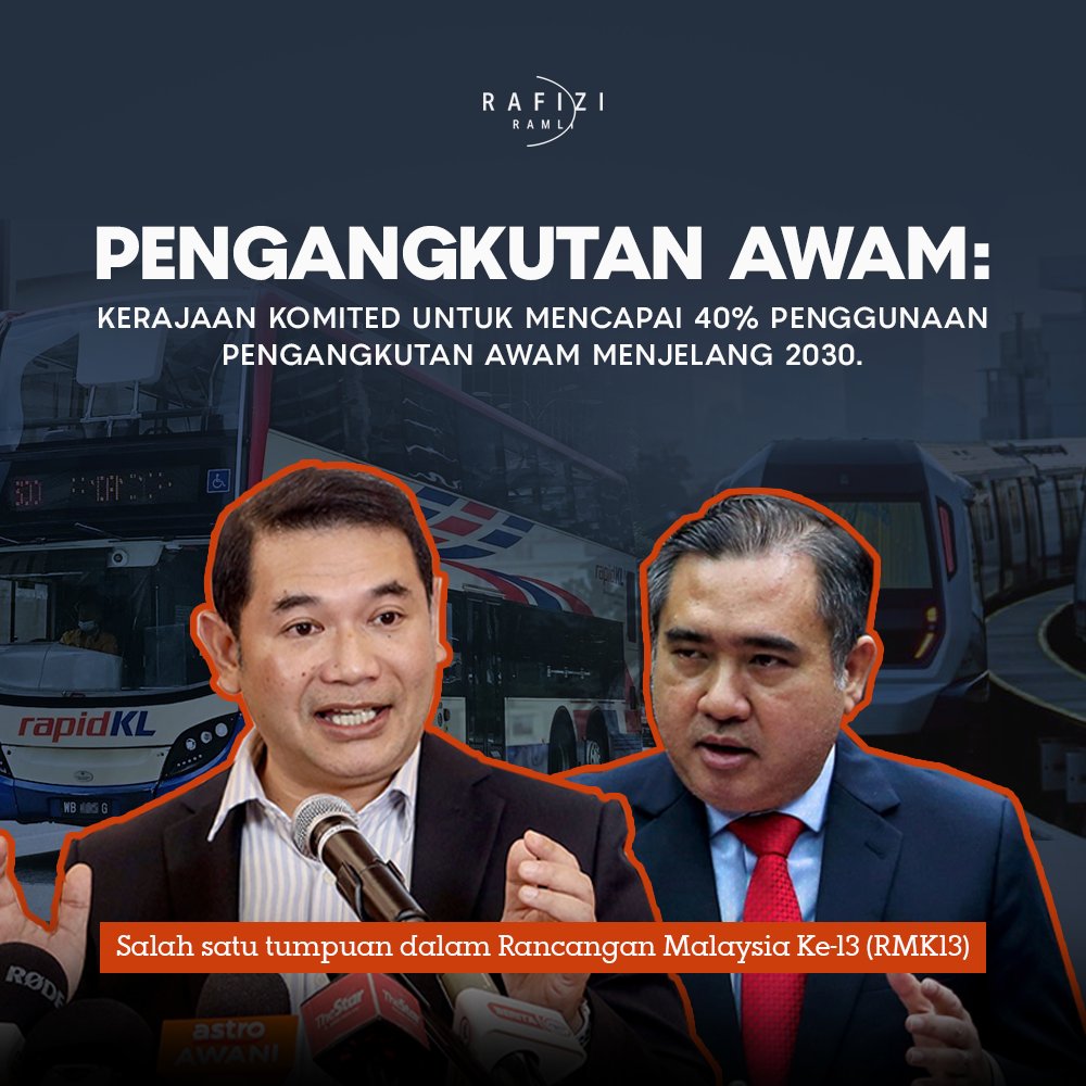 rafiziramli's tweet photo. PENGANGKUTAN AWAM: KERAJAAN KOMITED UNTUK MENCAPAI 40% PENGGUNAAN PENGANGKUTAN AWAM MENJELANG 2030  

Kementerian Ekonomi sedang bekerjasama dengan Kementerian Pengangkutan dalam melaksanakan komitmen untuk mentransformasi landskap pengangkutan awam di Malaysia, dengan penekanan khusus di Lembah Klang.   

Masalah kepadatan kereta api dan ketersediaan bas yang masih pada tahap rendah menyebabkan kadar pemilikan kereta di Lembah Klang adalah antara yang tertinggi di dunia. Di Lembah Klang, hanya terdapat 0.21 bas yang beroperasi bagi setiap 1,000 orang. Perkhidmatan ini meliputi 323 laluan, namun hanya 9% laluan mempunyai kekerapan 1-15 minit, 63% beroperasi setiap 16-30 minit, dan 28% lagi melebihi 30 minit.  

(1/4)