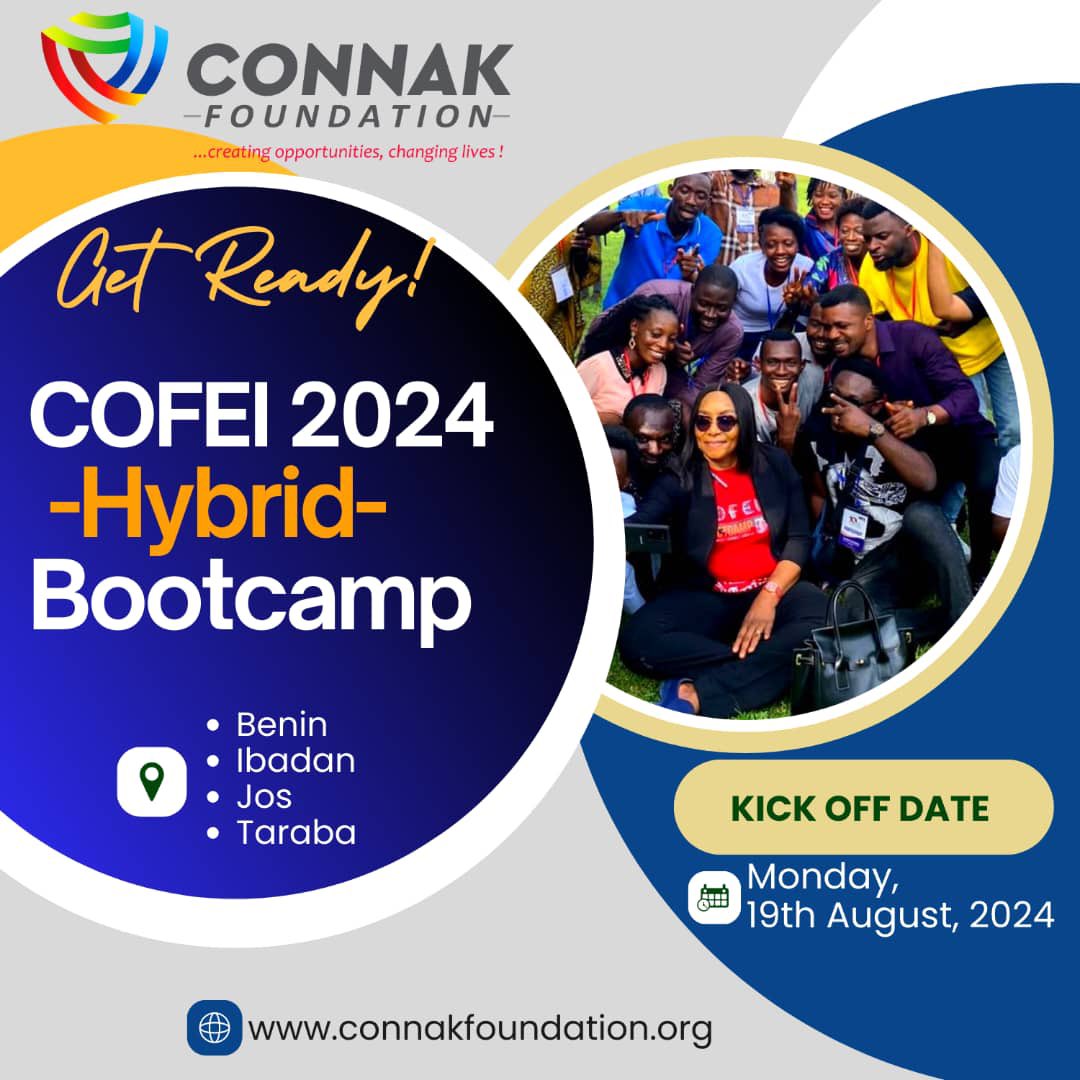 ConnakOfficial's tweet photo. Are you ready?

COFEI 2024 bootcamp is set to begin on the 19th of August 2024. It will feature a new hybrid model developed by our team.

Successful participants who registered for the bootcamp will be communicated to in writing about training details and instructions. https://t.co/oLTCIC6Yis