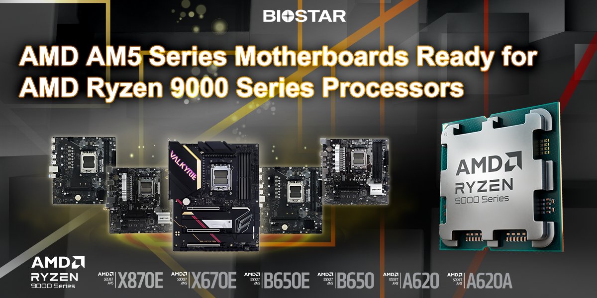 BIOSTAR_Global's tweet photo. #Ryzen9000 SUPPORT!!
Incorporating the latest AMD AGESA 1.2.0.0.a Patch A, our #AM5 series #motherboards are now optimized for #AMD ZEN 5 processors, delivering superior stability.😎
Know more:
https://t.co/3dlnjHsNPU
#BIOSTAR #biosupdate https://t.co/XQ4RGrycBj