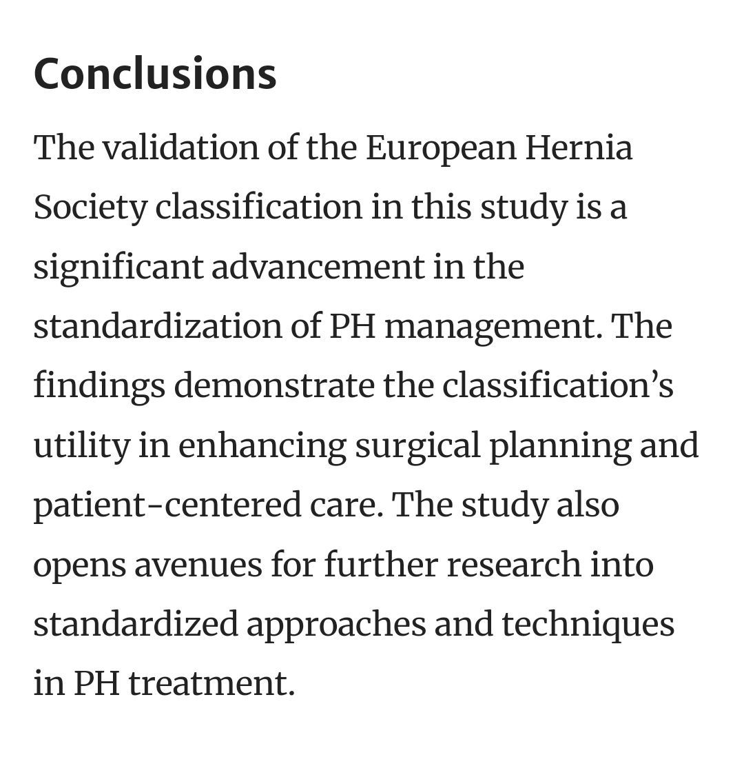 buff.ly/3yxjuGH Evaluating EHS #ParastomalHernia classification for surgical planning: a retrospective analysis of 160 consecutive cases in a single center.

#HerniaClassification #HerniaSurgery #ColorectalSurgery