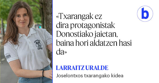 🗣 Hamasei urte bete ditu aurten Joselontxos txaranga donostiarrak. Bost saio emango dituzte Aste Nagusian; azkena, larunbat gauean. Larraitz Uralde txarangako kidea da, eta saxofoia jotzen du.
<a href="/barekurkuilua/">Urko</a> 

berria.eus/bizigiro/www-b…