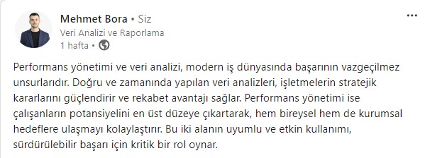 #performansyönetimi #verianalizi