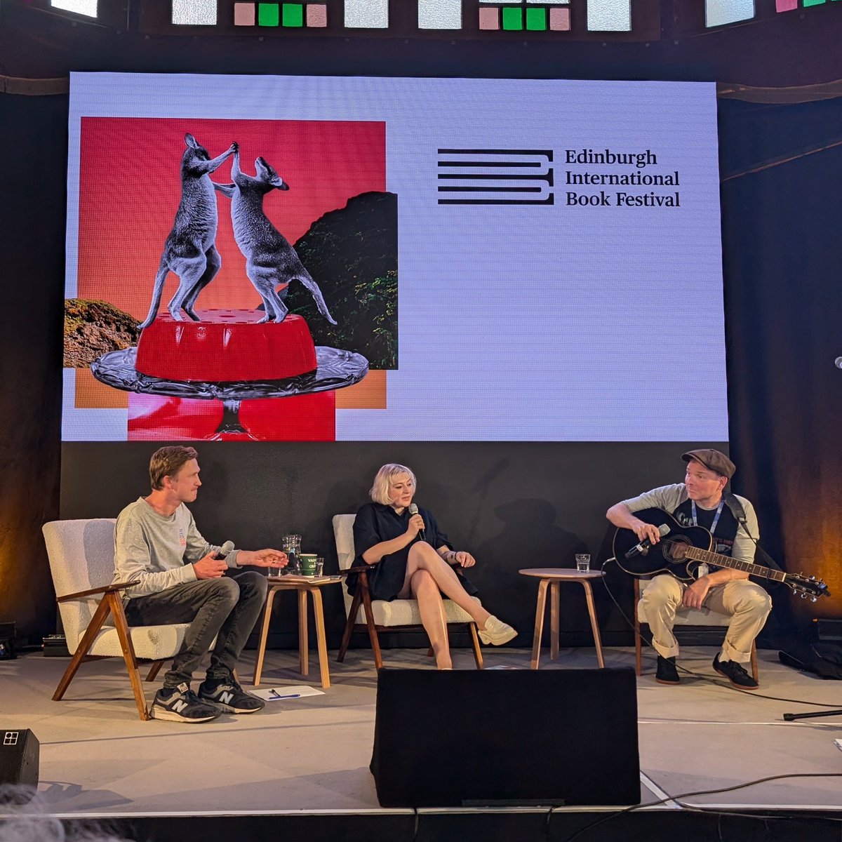 Loved Stress Test Live with <a href="/joedunthorne/">joe dunthorne</a> &amp; <a href="/nee_massey/">stuart murdoch</a> of Belle and Sebastian. We wrote poems and songs live on stage along with the audience who were wonderful. Thanks to Stuart who was a perfect guest &amp; wrote sweet, funny, beautiful songs - even one after Livin la Vida Loca…