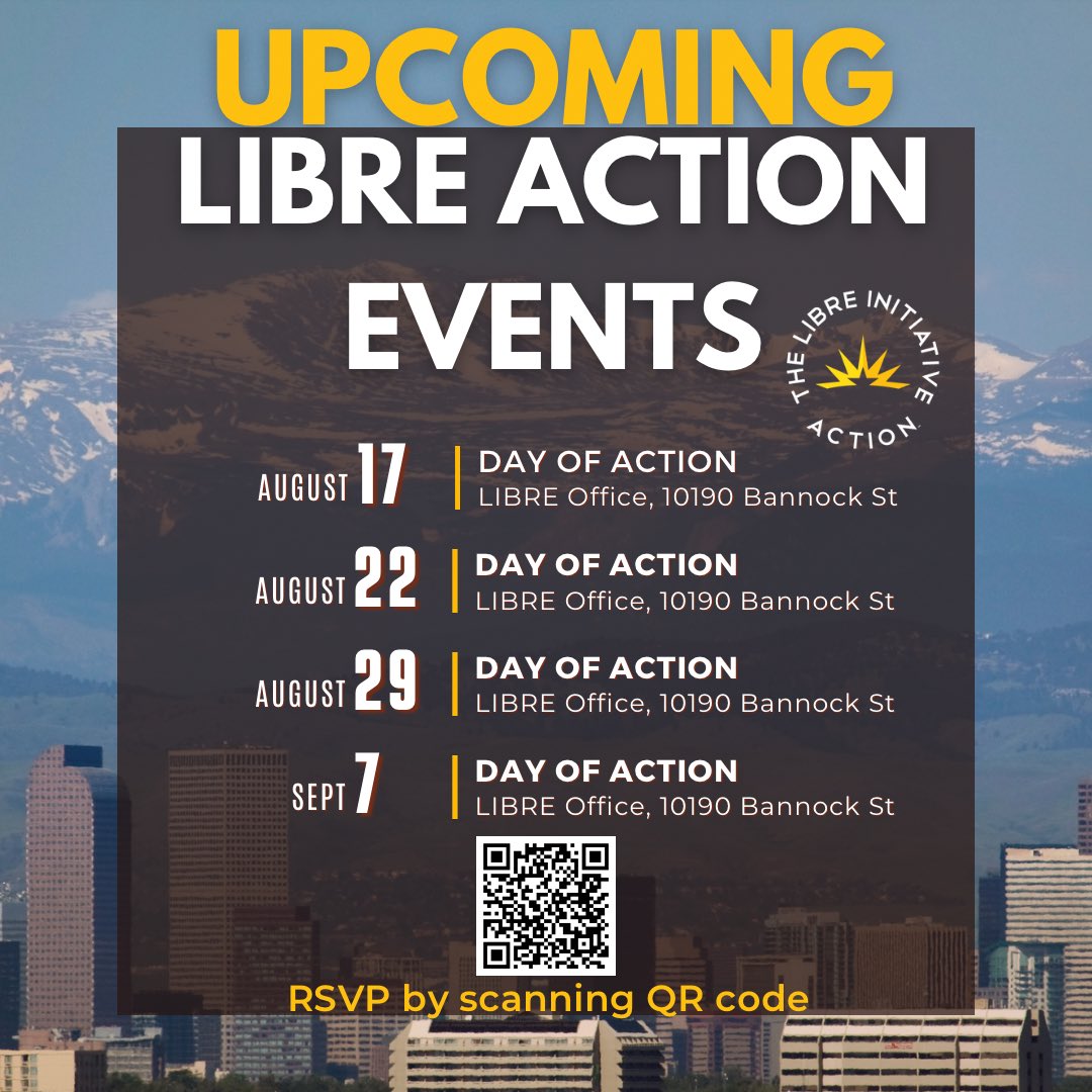 pastorGtorrez's tweet photo. Tonight, activists from around the city gathered as @LIBREAction Colorado and @AFPAction announced their official endorsement of #GabeEvans for Congress #CD8 Its time to get involved and activate! Scan QR to be contacted. Let’s get to work! #LIBREAction #AFPAction #CO08 https://t.co/Cj63Lkg9AH
