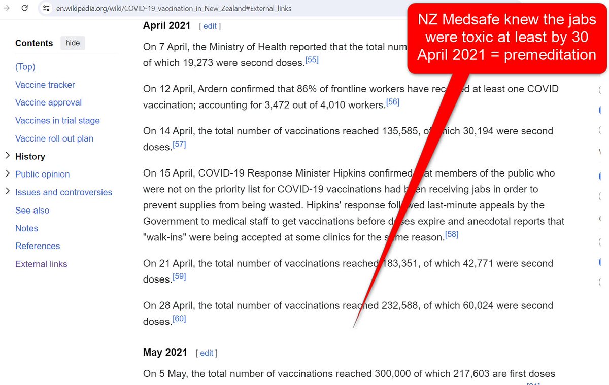 PeterPan_sAbout's tweet photo. @COUNTERSPIN111 @chrisluxonmp @NZNationalParty @nzfirst @winstonpeters @actparty Medsafe regulator knew, before most New Zealanders had been poisoned
NZ jab was rolled out in stages; immune compromised and elderly, plus key workers in border security, Health April 2021 when Pfizer's Post Marketing reports were shared to NZ Government #Medsafe
#Premeditated https://t.co/XD7RVX81XR