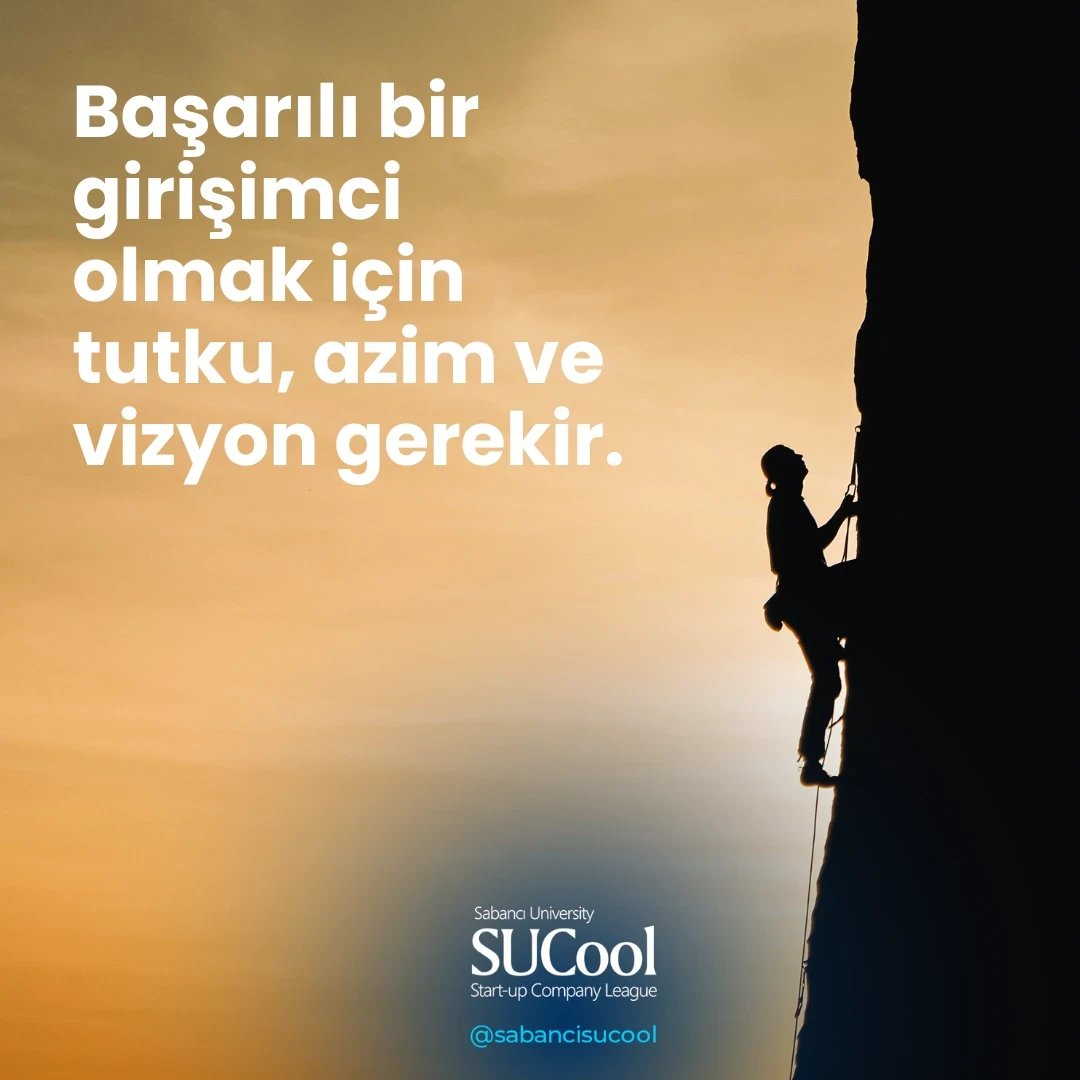 Hayallerinizin peşinden koşmaktan asla vazgeçmeyin. #Girişimcilik #Tutku #Vizyon”