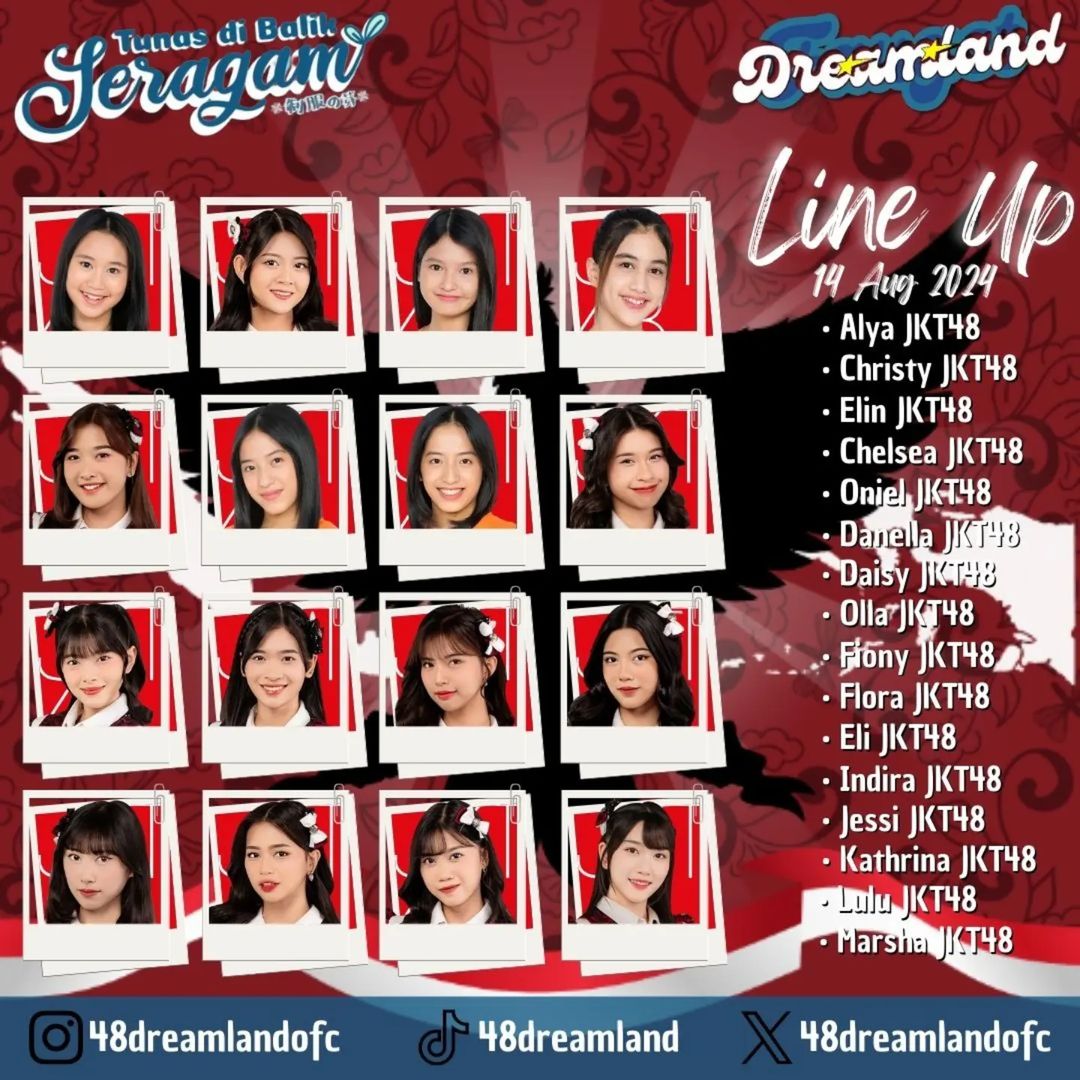 48dreamlandofc's tweet photo. [ 🎪 - Theater JKT48 ]

📍 Tunas di Balik Seragam 
⏰ 14 Agustus 2024 | 19.00 WIB

🎉 - 

#JKT48 #HiDreams https://t.co/ygyHOWNk8u