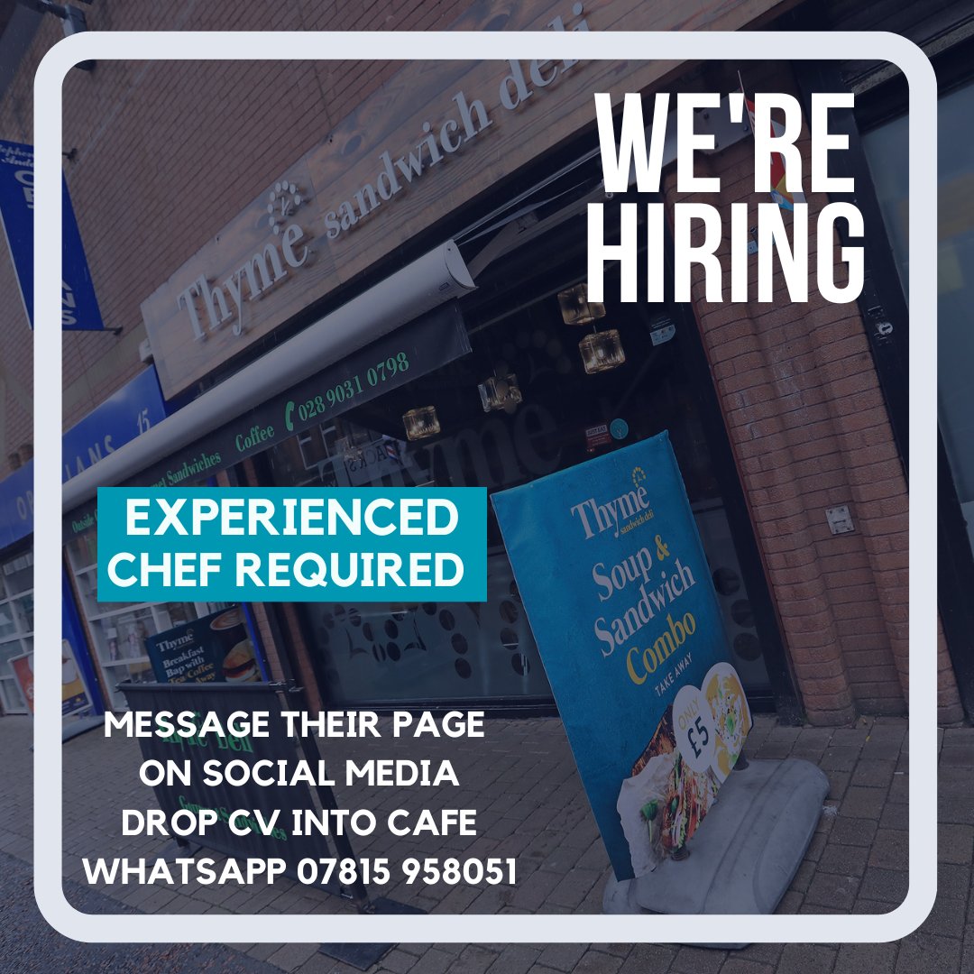 puntersg's tweet image. 𝘗𝘎 𝘓𝘖𝘊𝘈𝘓 𝘑𝘖𝘉𝘚 𝘈𝘓𝘌𝘙𝘛

Thyme Deli, Church Lane are on the look out for a
𝐄𝐗𝐏𝐄𝐑𝐈𝐄𝐍𝐂𝐄𝐃 𝐂𝐇𝐄𝐅

𝗣𝗚 𝗠𝗲𝗱𝗶𝗮 - 𝗧𝗵𝗲 𝗛𝗼𝗺𝗲 𝗼𝗳 𝗟𝗼𝗰𝗮𝗹 𝗔𝗱𝘃𝗲𝗿𝘁𝘀
#SupportLocal #StayLocal