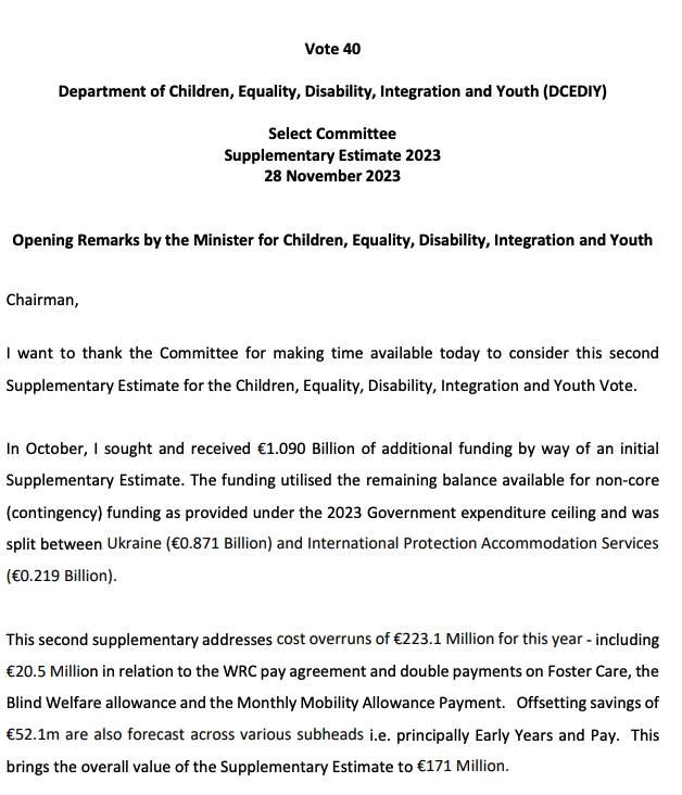 Nick_Delehanty's tweet photo. Letter of Request 

Its very telling that in a letter of request for €170million. 

He actually refers to €20million of savings his department made within the Childcare budget.

This is nothing short of a kick in the teeth to childcare providers who have been systematically chocked.
