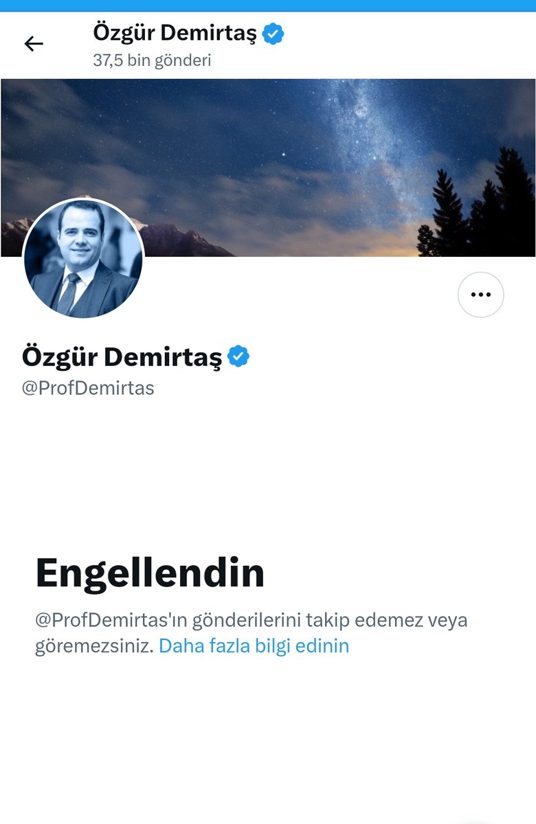 Kemal Özgür Demirtaş <a href="/ProfDemirtas/">Özgür Demirtaş</a> beni neden engelledi. Anlam veremiyorum.