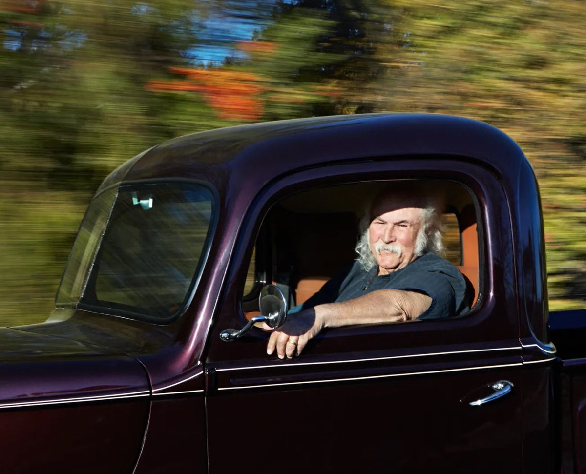 Remembering David Crosby, legendary singer, guitarist and songwriter, who founded The Byrds and Crosby, Stills &amp; Nash, born #OnThisDay in 1941. 

📸 Driving his prized 1940 Ford pick-up (📷 James Minchin III, 2014). 

#DavidCrosby #TheByrds #CrosbyStillsandNash