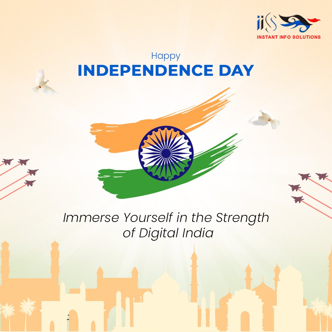 InstantInfoSol's tweet photo. Happy Independence Day from all of us at IIS INDIA! Celebrating freedom, unity, and progress as we honor the spirit of our nation.   
#IndependenceDay #IISINDIA #ProudToBeIndian #HappyIndependenceDay https://t.co/Gy2G0b6U9N