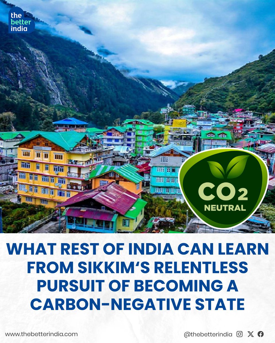 thebetterindia's tweet photo. Leading the way since 1998, Sikkim became the first Indian state to ban disposable plastic bags.

#Sikkim #India #CarbonNegative #Sustainability #ClimateAction #PlasticFree #SikkimModel

[Sikkim, India, Carbon-negative, sustainable development, Carbon Negative] https://t.co/9WmFXQRzIQ
