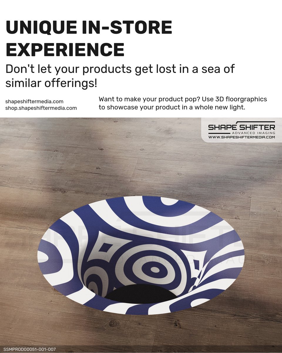 shapeshiftergfx's tweet image. ssm.li Want to make your product pop? Use 3D floorgraphics to showcase your product in a whole new light. #instoremarketing #instoreevents #monster #sidewalksalt #bargainhunters #customerengagement #instoreexperience #instoreactivation #anamorphosis #floordecals