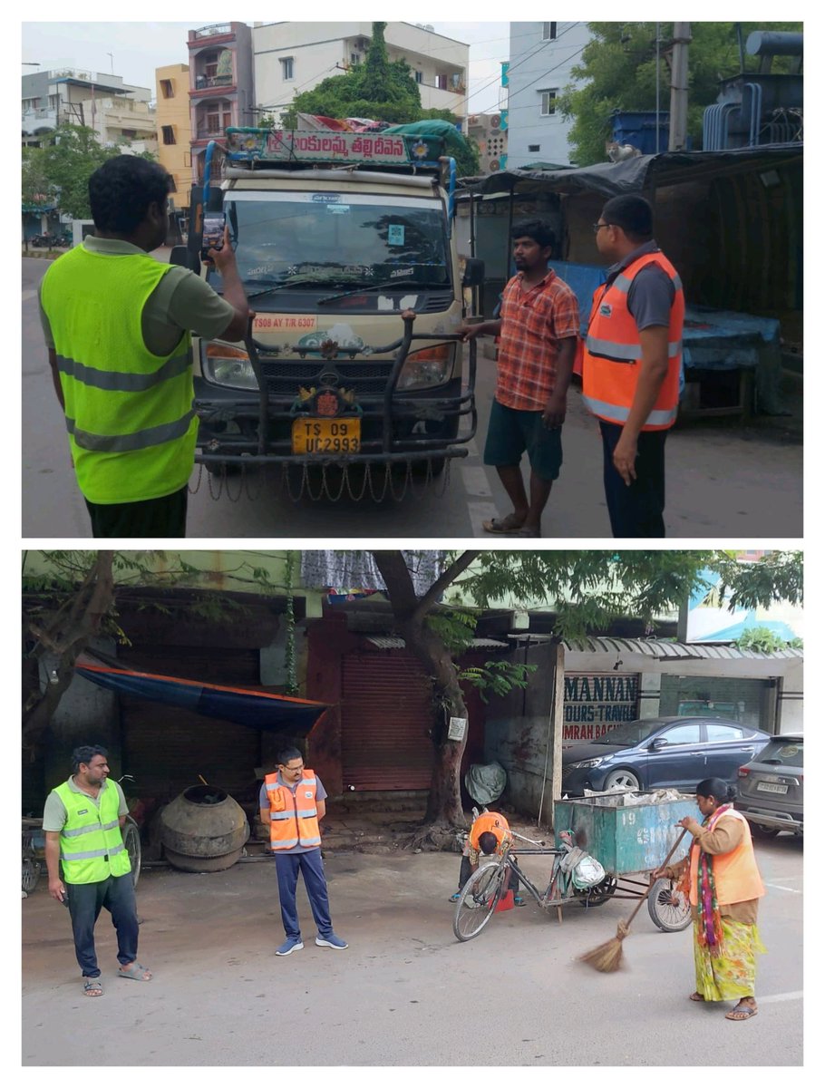 Monitoring morning sanitation and SAT scanning by SFA in Yousufguda Circle