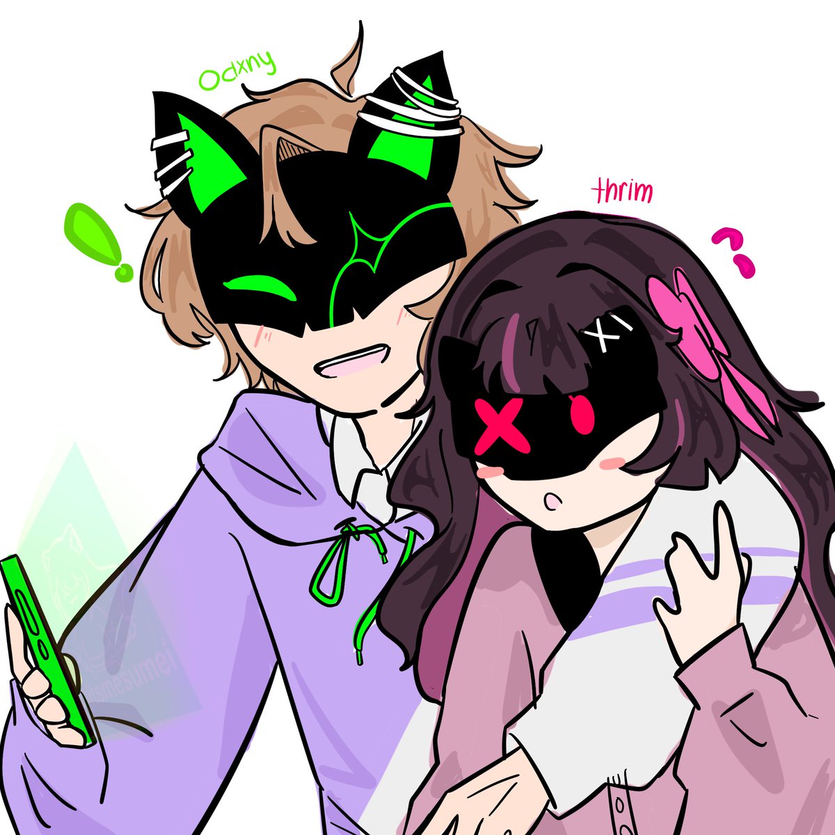 itsmesumei's tweet photo. #odxny #thrim #seekL colorized version and some lazy ahh shading, live laugh love #odxnthrim https://t.co/pPEvnGedMV