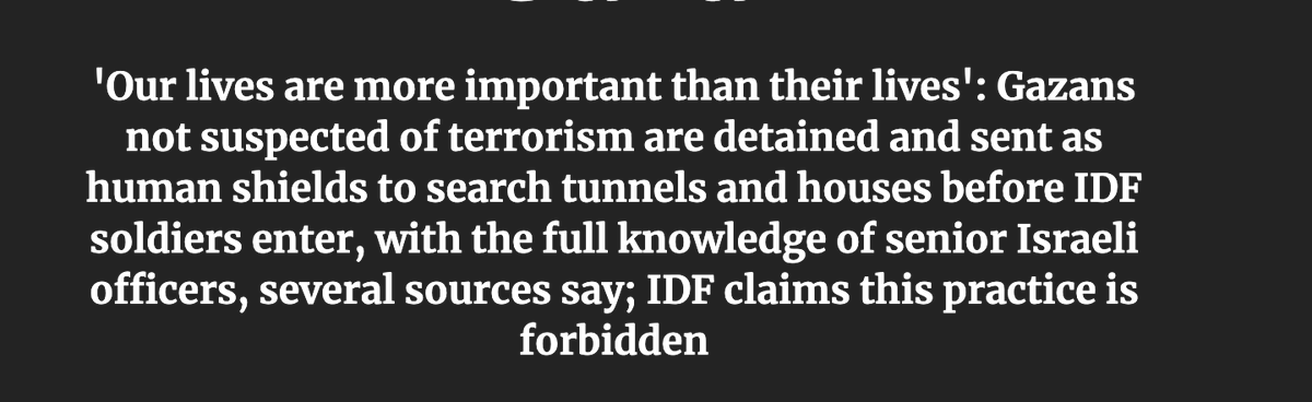 JaninaDill's tweet photo. The (purposive) intent requirement for the warcrime of human shielding - "utilizing civilians to render mil forces immune from mil ops" - is often hard to infer from conduct. And sometimes it is not hard at all: https://t.co/hk3qcBpYAT