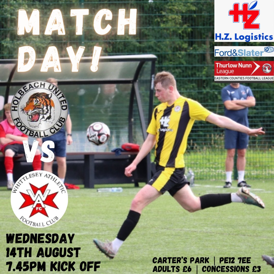 Holbeach United FC (@holbeach_utdfc) on Twitter photo 💥 GAME DAY
🆚 <a href="/WhittleseyAthFC/">Whittlesey Athletic</a>
🏟️ Carter's Park | PE12 7EE
⏰ 7.45 kick off
Gates open from 6.30pm, the bar and Tigeroll will also be open throughout the game for food and refreshments.
#COYT 💥 GAME DAY
🆚 <a href="/WhittleseyAthFC/">Whittlesey Athletic</a>
🏟️ Carter's Park | PE12 7EE
⏰ 7.45 kick off
Gates open from 6.30pm, the bar and Tigeroll will also be open throughout the game for food and refreshments.
#COYT