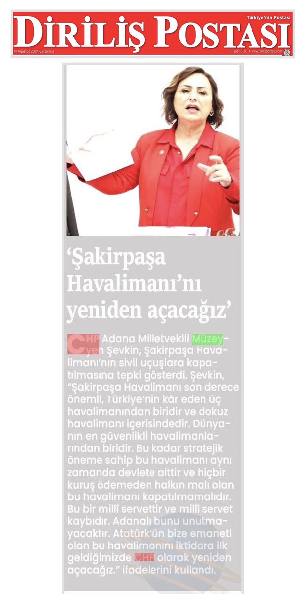 🔴 Şakirpaşa Havalimanını yeniden açacağız…