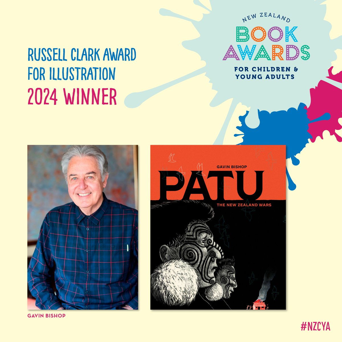 🌟The winner of the Russell Clark Award for Illustration is the incomparable Gavin Bishop for ‘Patu: The New Zealand Wars’ which he also wrote. Puffin, Penguin Random House

#NZCYA #BooksAlive <a href="/PenguinBooks_NZ/">Penguin Books NZ</a>