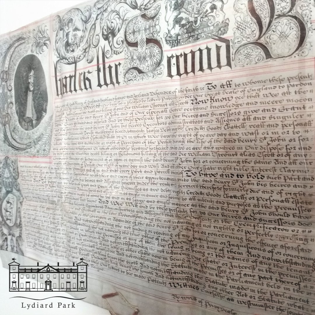 Today is #WorldCalligraphyDay ✒️🖋️
This piece of calligraphy is particularly interesting because it is a Royal pardon! 👑
This royal pardon was issued by King Charles II to Henry, the 1st Viscount St John for killing Sir William Estcourt in 1684.
