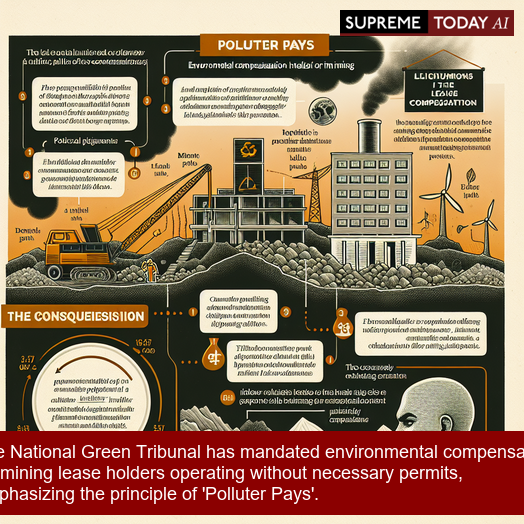 SupremeTodayAI's tweet image. The National Green Tribunal has mandated environmental compensation for mining lease holders operating without necessary permits, emphasizing the principle of 'Polluter Pays'.

supremetoday.ai/doc/news/IND_N…

#EnvironmentalLaw #MiningRegulations #PolluterPays #NationalGreenTribunal