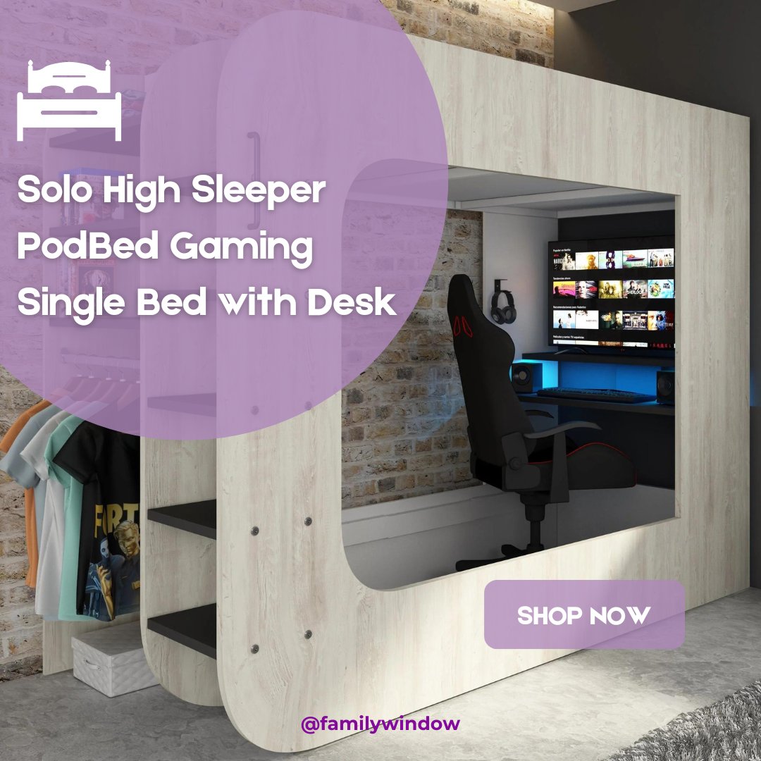 familywindow's tweet image. Maximise space with the PodBed Solo – the perfect blend of a gaming station and a comfy bed. Ideal for kids who need room to play and study. Check it out! 

familywindow.co.uk/collections/ga…

#GamingBed #BedroomMakeover #FamilyWindow