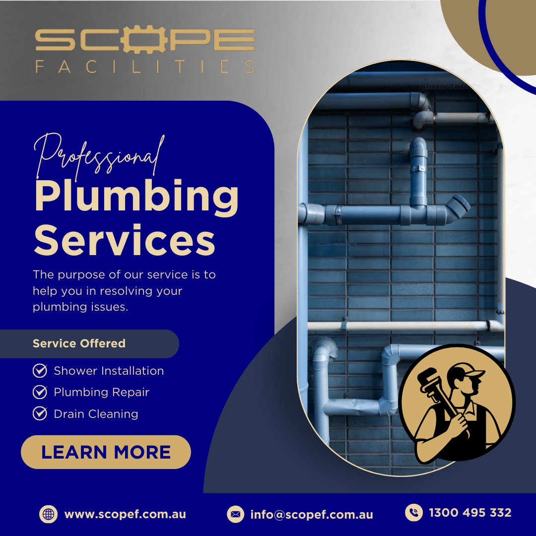 au_scope's tweet image. From repairs and installations to emergency fixes, our skilled plumbers are ready to tackle any challenge. 
𝗖𝗢𝗡𝗧𝗔𝗖𝗧 𝗨𝗦 𝗡𝗢𝗪
1300 495 332
info@scopef.com.au
scopef.com.au
#ScopeFacilities
#Plumbing
#LeakFix
#ReliableService