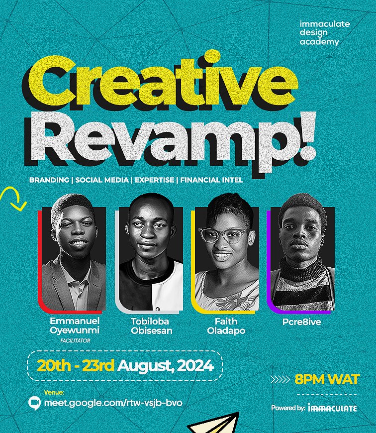 imma_dcreative's tweet photo. IDA was established a year ago as a means to build creatives (not just designers alone), on how to unleash the beauty their creative gem for brands and organizations, become financially buoyant and ultimately use it in serving God.
A thread https://t.co/N6CKICggfQ