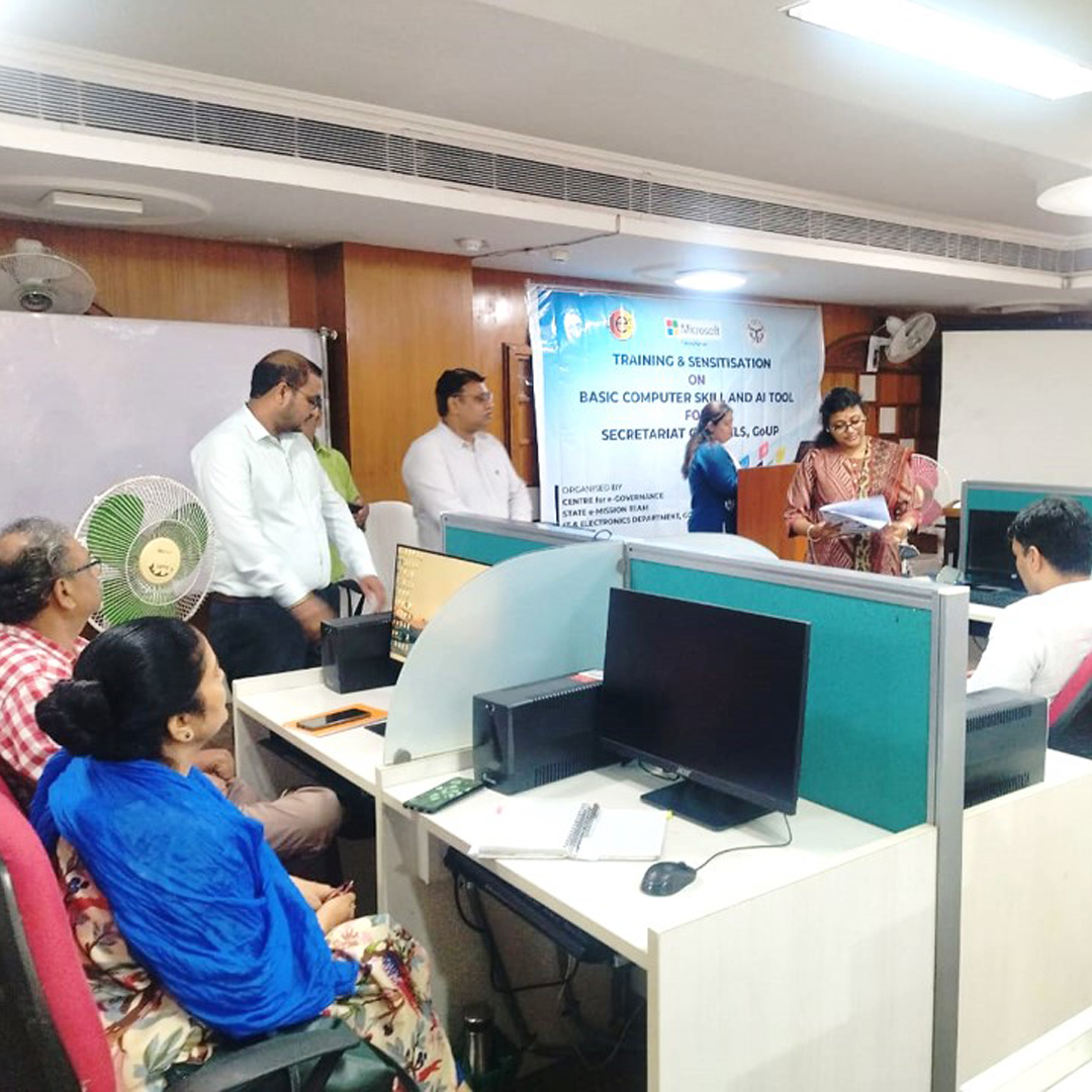 Centre_for_eGov's tweet photo. Govt. of UP &amp; Microsoft launched a Reskilling Program on 13th Aug at Bapu Bhawan, Lucknow. Focus: AI Tools, Cybersecurity, MS Word &amp; Excel copilots. Aims to boost productivity of 440 Sec. Officers. Organized by Centre for e-Gov, IT &amp; Electronics Dept., UP.

#DigitalUP #Reskilling https://t.co/Ye9Us8Jchv