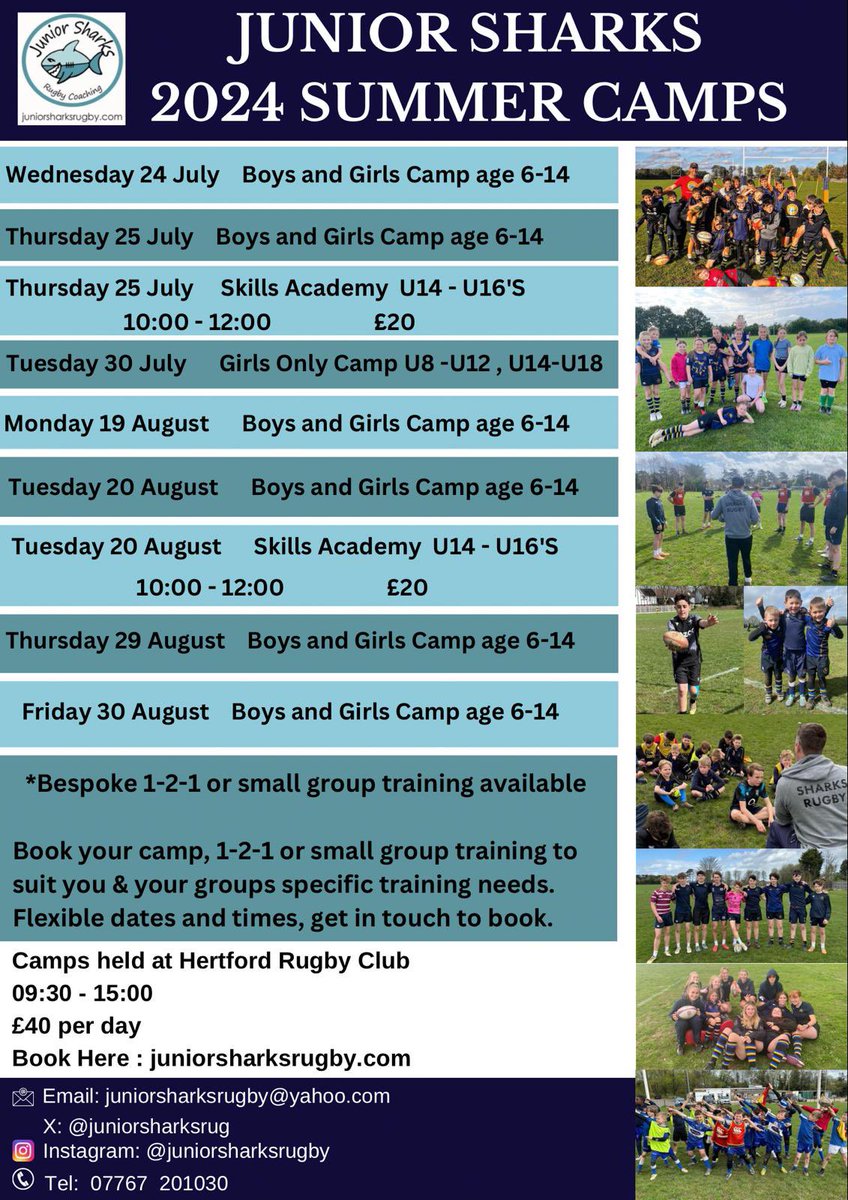 Lots of rugby camp dates still on for August 🏉💯👊