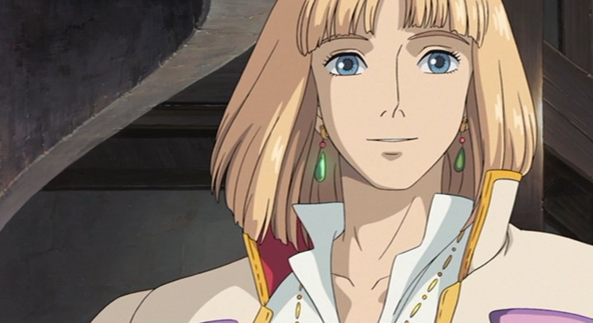 ハウルの動く城』では、髪の毛の作画に力が入っています。 金髪ハウル