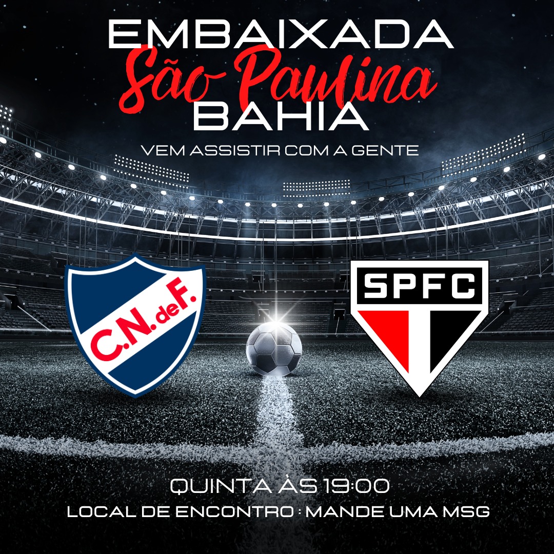 EmbaixadaBA's tweet photo. Bora assistir de galera! ⚽️🖐🏼🍺🇾🇪
Nacional x SÃO PAULO
Quinta 14.08, 19h
Libertadores 2024
Ainda não é sócio-torcedor da Embaixada São Paulina da Bahia?
Envie msg no DM que eu te explico 😉
#SPFC #saopaulofc #vamossaopaulo #morumtri #morumbis #AvanteMeuTricolor #torcidaqueconduz https://t.co/JUkuYrwiER