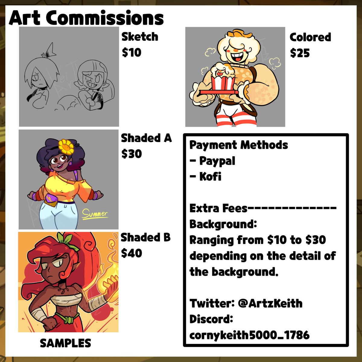 ArtzKeith's tweet image. New Pinned Tweet

Remaking my c0mmission sheets [RETWEETS ARE APPRECIATED]

Carrd: keithartz.carrd.co
.
.
.
#artwork #cookierun #cookierunoc