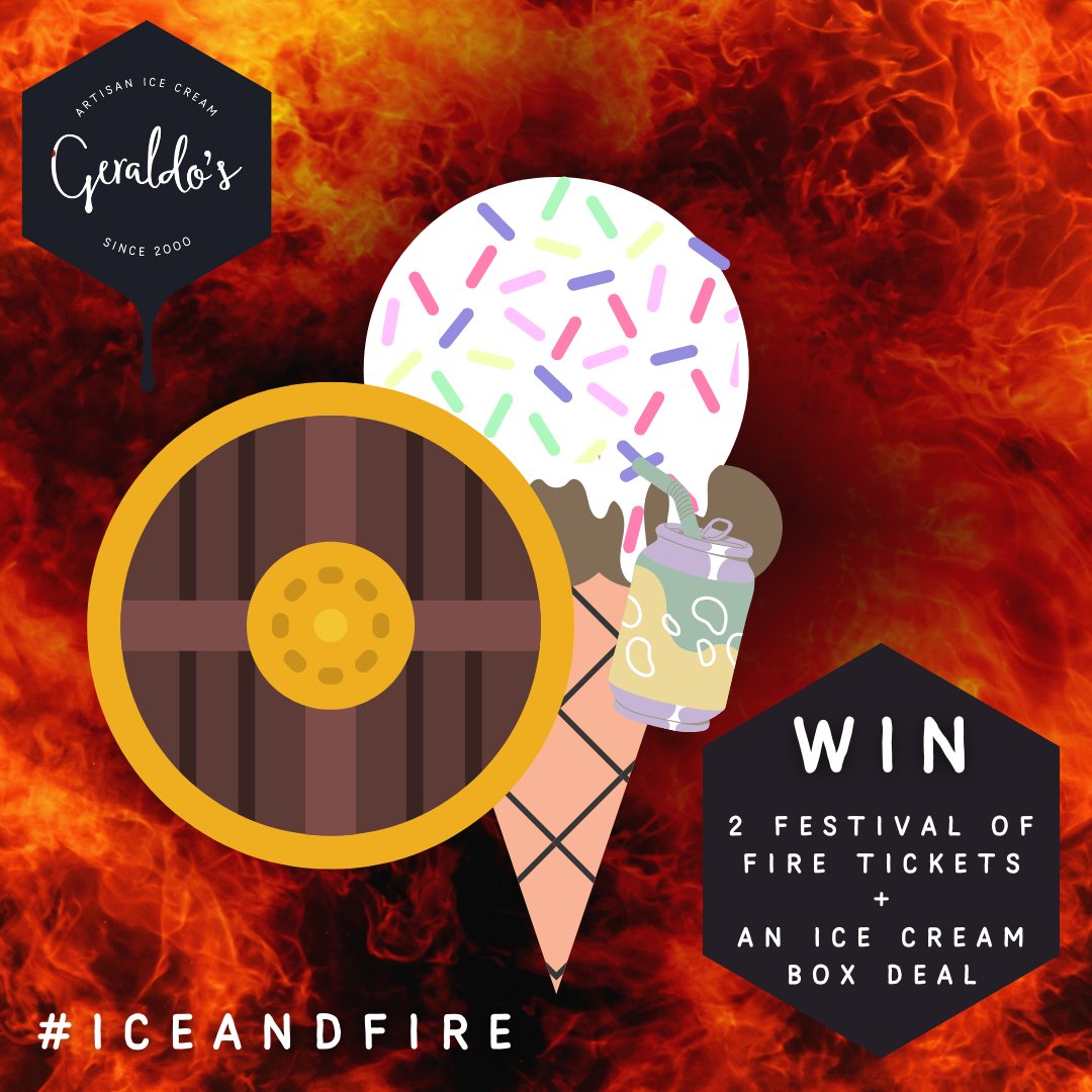 Geraldos_Largs's tweet image. Fancy winning two tickets to the Festival of Fire and an Ice Cream Box Deal Share a snap of your Geraldo's ice cream with us &amp;amp; use the hashtag #IceAndFire for an extra entry! The competition ends on 31/8/24. Good luck!

#LargsVikingFest #Geraldos #Competition #LargsHistory #Largs