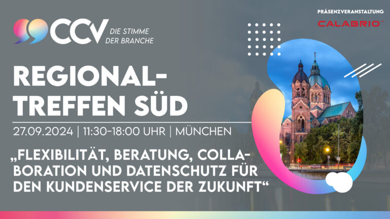 ccvev's tweet image. CCV-Regionaltreffen Süd, 27.09., Versicherungskammer Bayern, München
cc-verband.de/termin/ccv-reg…
„Flexibilität, Beratung, Collaboration und Datenschutz für den Kundenservice der Zukunft“ @VKB_Presse
Abendessen auf Einladung von @Calabrio
#CCVev #CustomerService #Callcenter