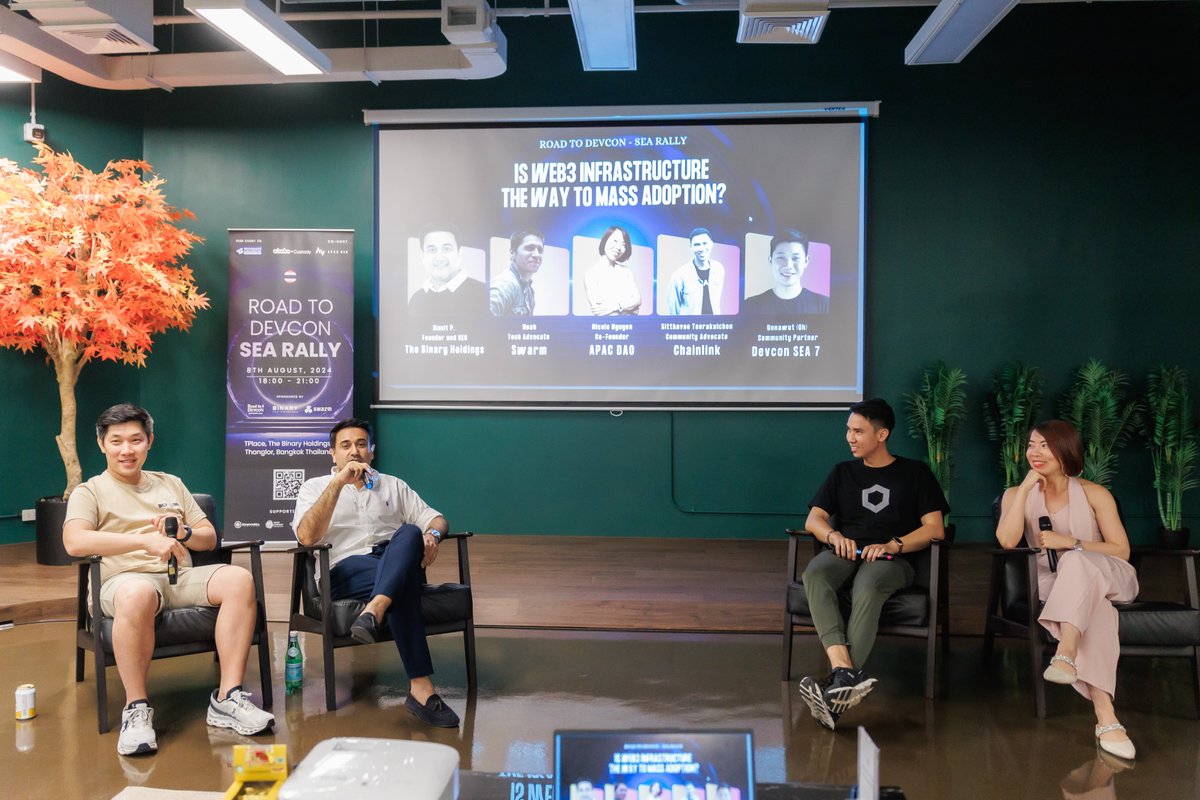 ⬑ Joy ⬑ (@sojoypokkamol) on Twitter photo Last week, at the Road to Devcon: SEA Rally in Bangkok, we joined forces with top Web3 projects to explore new trends. A special shoutout to <a href="/sitthaveet/">sitthaveet.eth</a>, our @Chainlink #CommunityAdvocate, for his expert insights on the APAC blockchain scene. A huge thank you to everyone who Last week, at the Road to Devcon: SEA Rally in Bangkok, we joined forces with top Web3 projects to explore new trends. A special shoutout to <a href="/sitthaveet/">sitthaveet.eth</a>, our @Chainlink #CommunityAdvocate, for his expert insights on the APAC blockchain scene. A huge thank you to everyone who