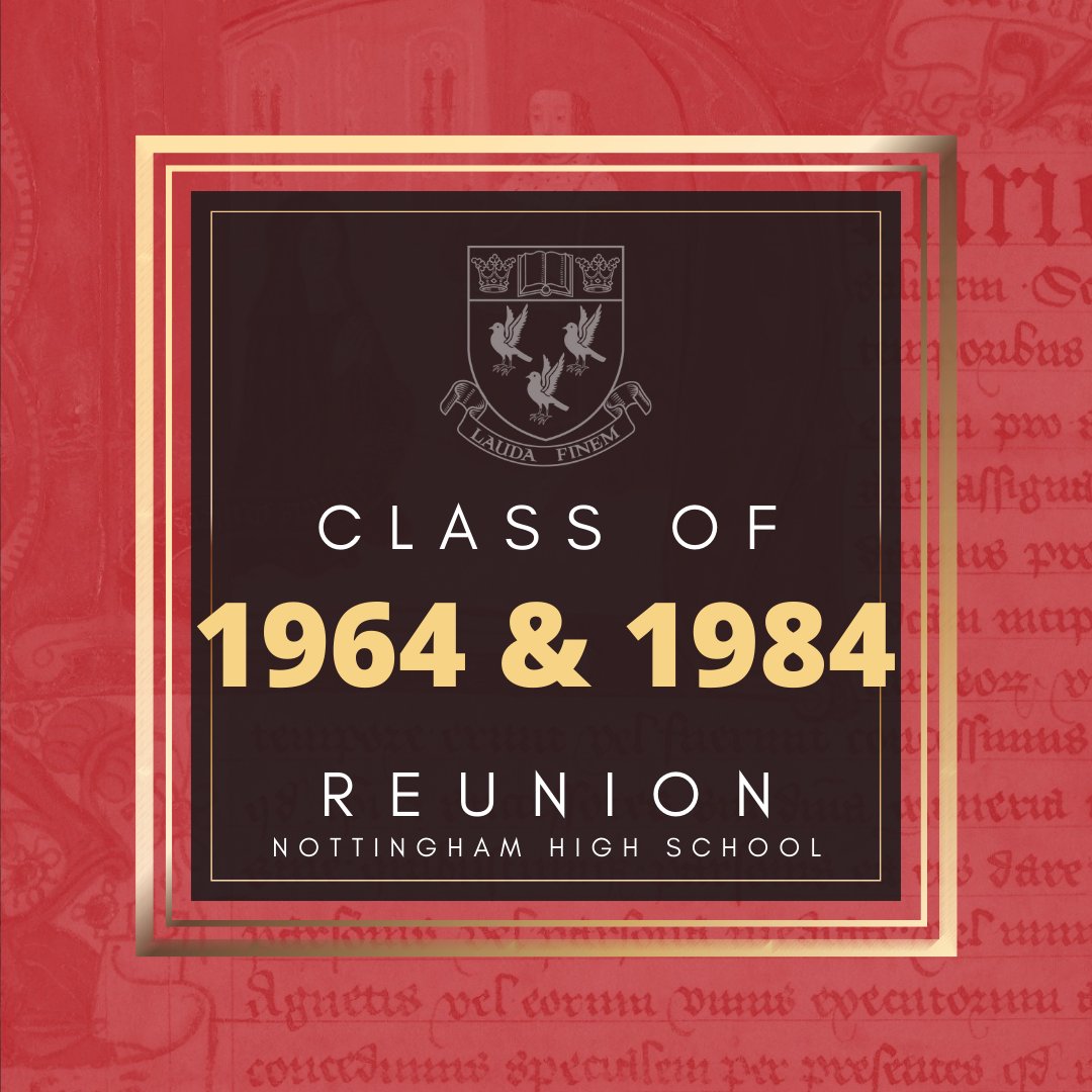 Nottinghamians's tweet photo. #WhatsONWednesday
We're looking forward to welcoming the Classes of 1964, 1984, 2004 & 2014 back to @NottsHigh next term for their anniversary #reunions.
Click on the link to book๐
https://t.co/QCWKVQM8b2 1964 &1984
https://t.co/I9OoVnLlcy 2004 & 2014
#Alumni #Events https://t.co/uLNKuYJXbs